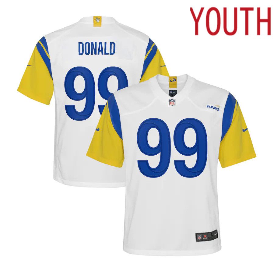 Youth Los Angeles Rams 99 Aaron Donald Nike White Alternate Game NFL Jersey